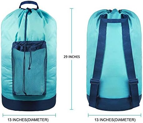Dalykate Laundry Backpack with Shoulder Straps and Mesh Pocket Durable Nylon - Image 2