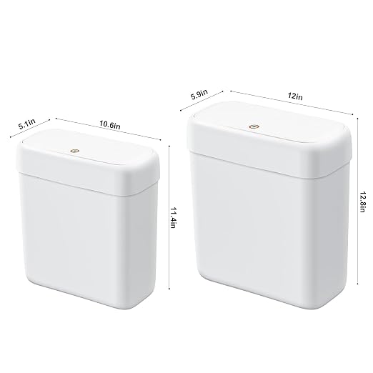 funest 2 Pack Bathroom Trash Can - Image 5