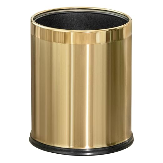 2.6Gallon/10L Brass Gold Bathroom Trash Can by LEASYLIFE