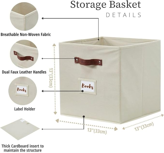 DECOMOMO Storage Cubes, Fabric Organizer Bins - Image 3