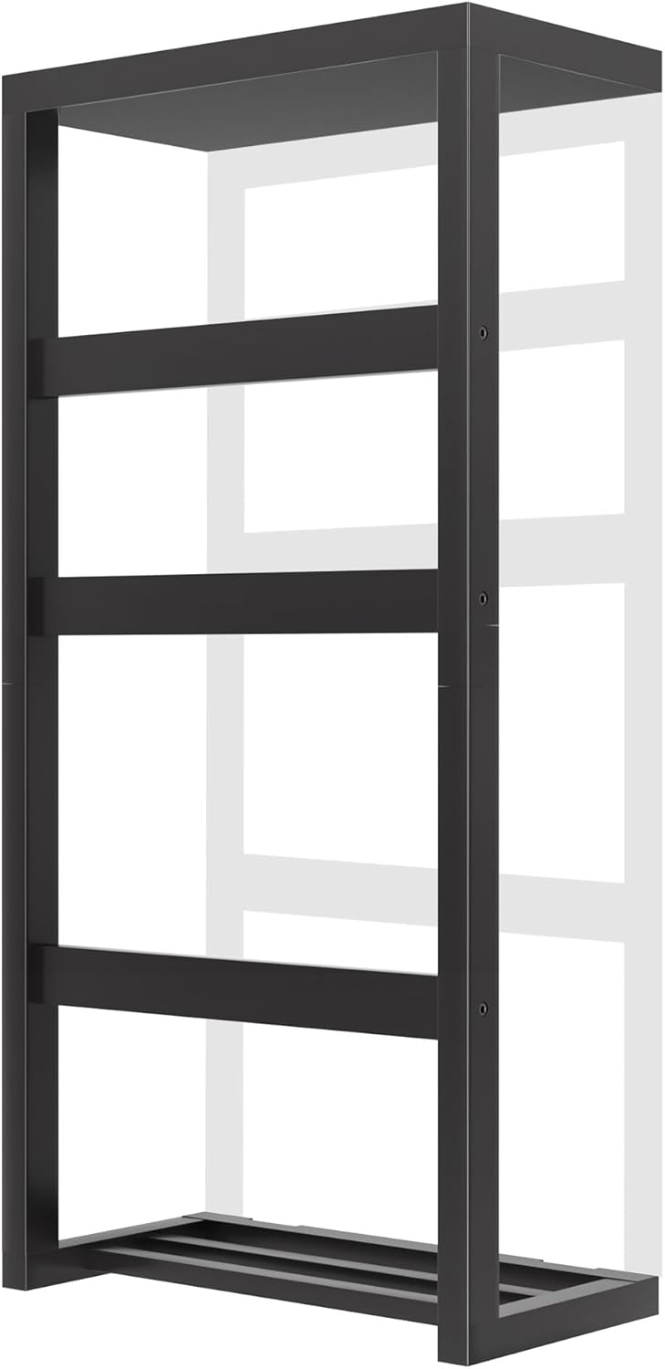Bamboo Wall Blanket Ladder, 4-Tier Towel Racks, Blanket Holder with Anti-Slip...