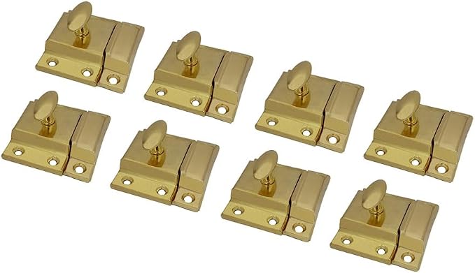 QCAA Oval Turn Cabinet Latch, for Cupboard & Other Furniture, Brass Plated by QCAAHardware
