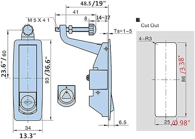 WJSKDQ 2PCS Compression Latch Lock Powder Coated Zinc Alloy Adjustable Lever - Image 6