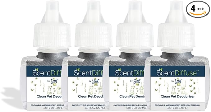 Scent Fill Clean Pet Plug in Air Freshener, 4 Scented Oil Refills by ScentFill