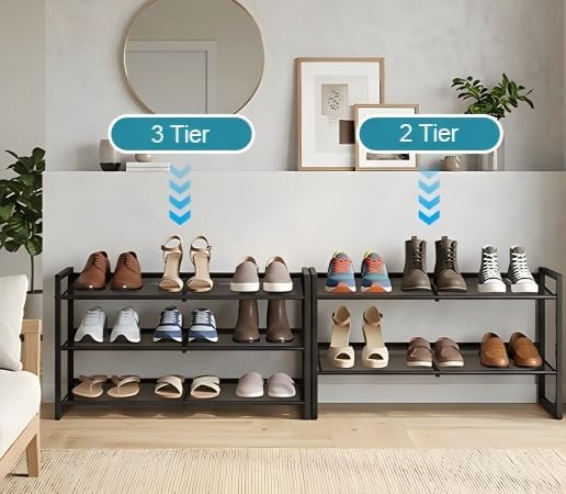 Garden 4 you Shoe Rack - Expandable Shoe Organizer for Closet, Metal Shoe She...