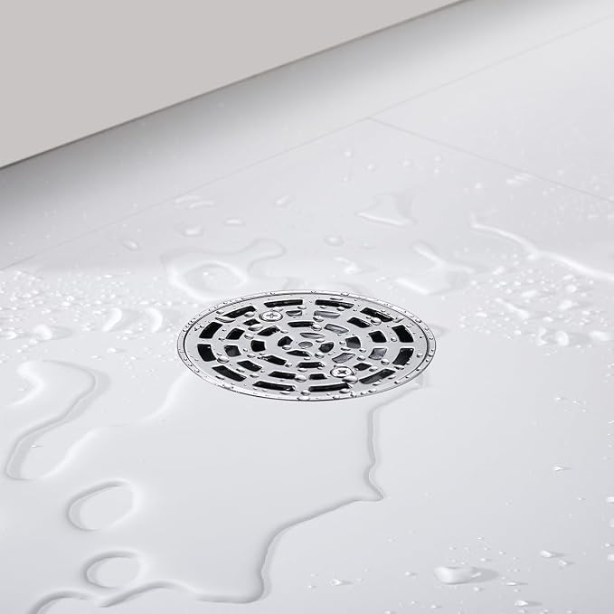 RANDOM Round Shower Drain Brushed Nickel 4 Inch Shower Drain - Image 9