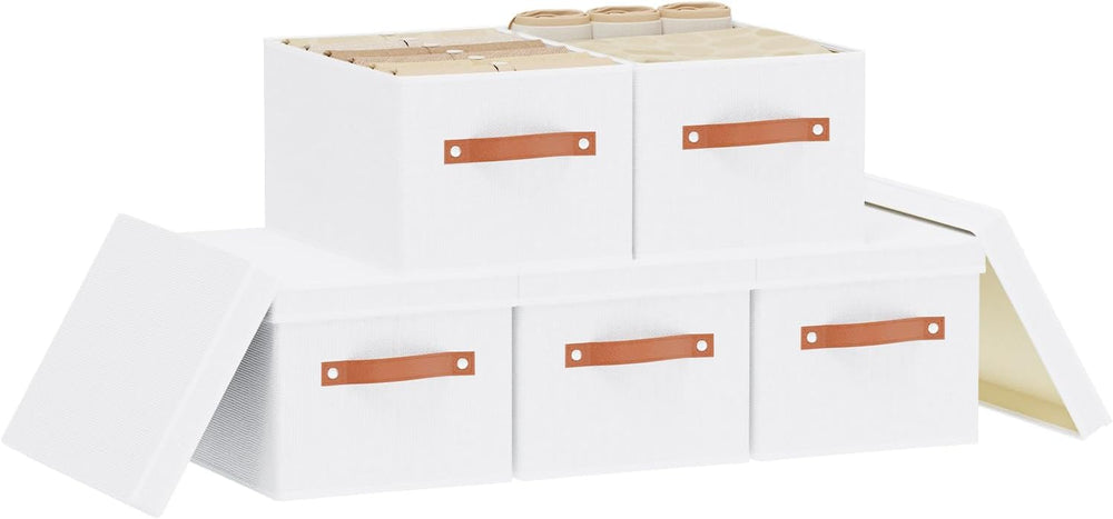Fabric Storage Bins, 7.1 x 9.1 x 13 Inch Clothes Boxes