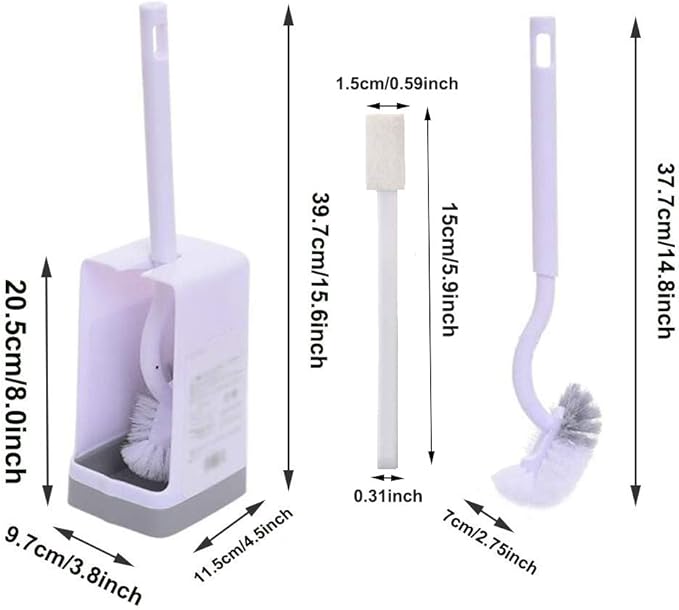 Marbarsse Bathroom Toilet Bowl Brush and Holder, Curved Design Toilet Brush - Image 2