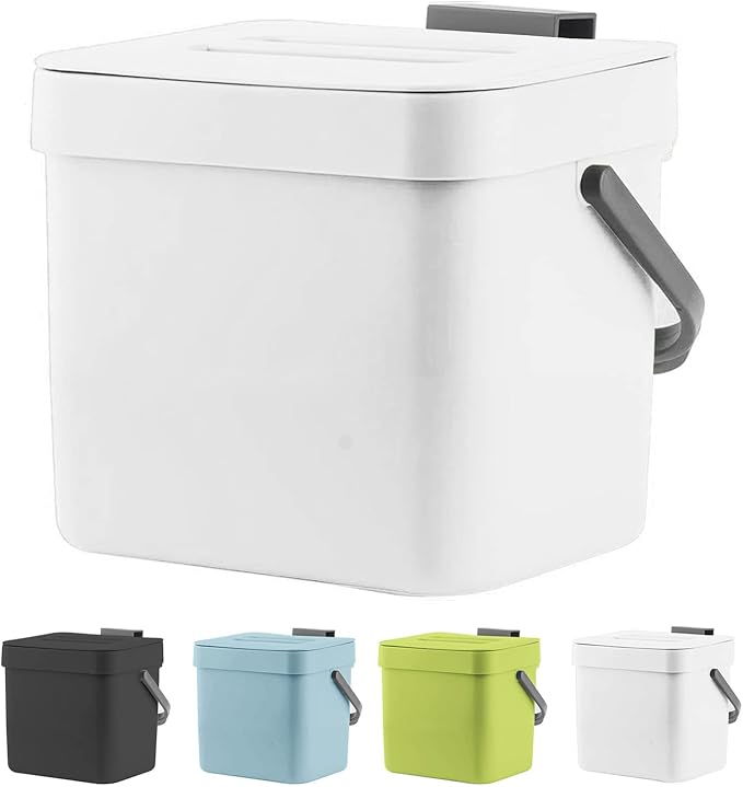 LALASTAR Trash Can with Lid, Wall-Mounted Under Sink Small Garbage Can by LALASTAR