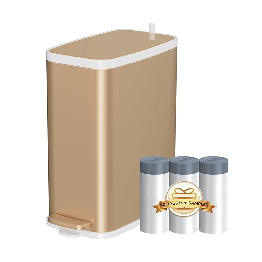 Champagne Gold Bathroom Trash Can by trashcan