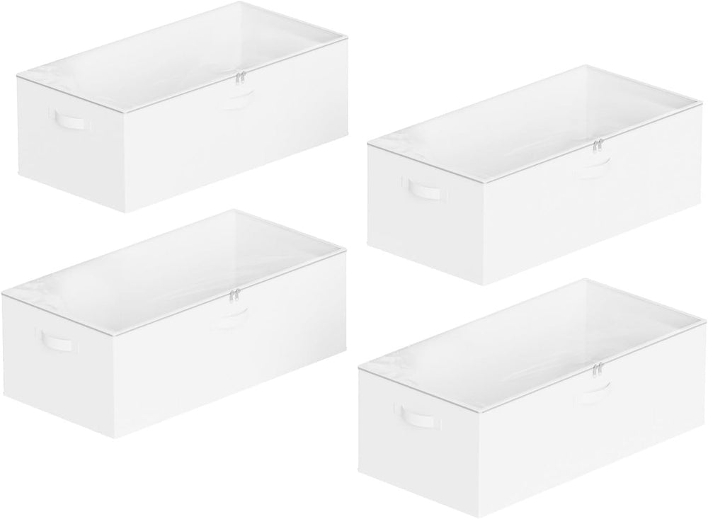 SpaceAid 4 Pack 10" High Under Bed Storage Containers, Large Underbed St...