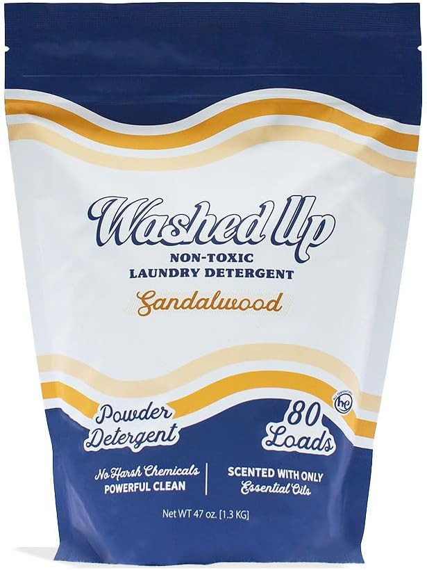 Sandalwood Laundry Detergent Powder | Only 100% Pure Essential Oils | Safe by WashedUpGoods