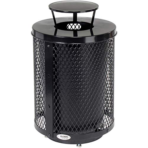 Global Industrial Outdoor Diamond Steel Trash Can - Image 5