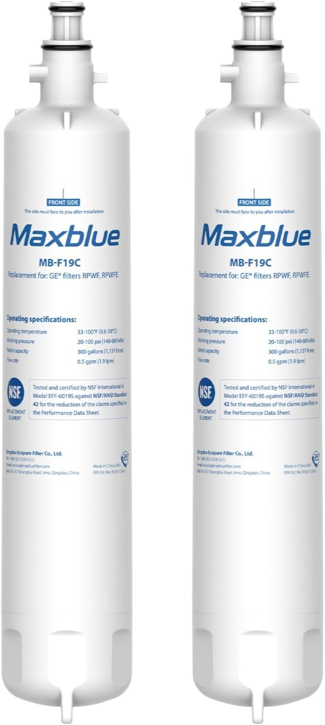 Maxblue Replacement for GE® RPWFE®, RPWF Refrigerator Water Filter, Compatible by Maxblue
