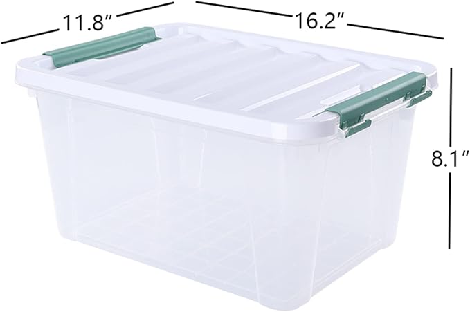 Xyskin 6-Pack 20 Quart Plastic Storage Boxes, Latching Storage Bin Box - Image 2