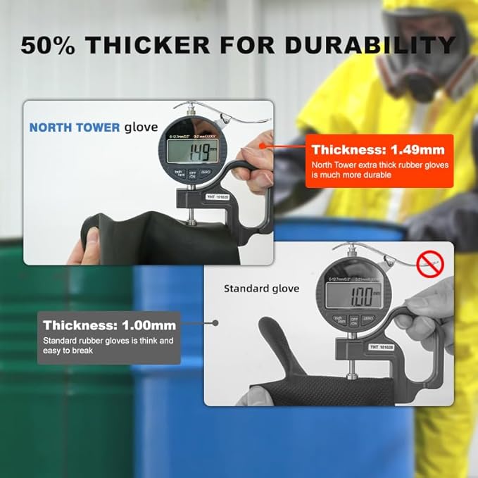 Heavy Latex Chemical Resistant Gloves - Image 6