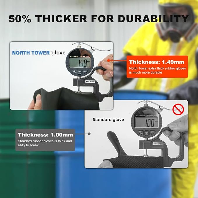 North Tower Heavy-Duty Latex Chemical Resistant Gloves - Image 6