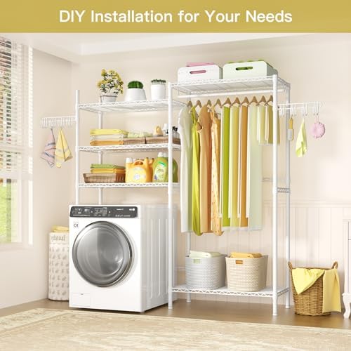 Ulif U6 Clothes Drying Rack, 5-Tier Over Washer and Dryer Shelves