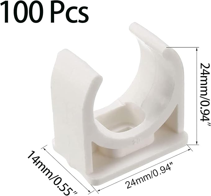 100 Pcs U-Shaped PVC Water 20mm Pipe Clamps Clips, U-Shaped Buckles Fit - Image 2