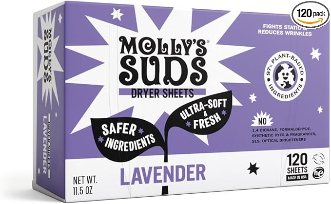 Molly's Suds Fabric Softener Dryer Sheets by MollysSuds