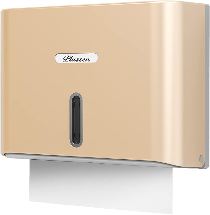 Paper Towel Dispenser Wall Mount, Adhesive No Drilling Multifold Trifold C Fold by PLUSSEN