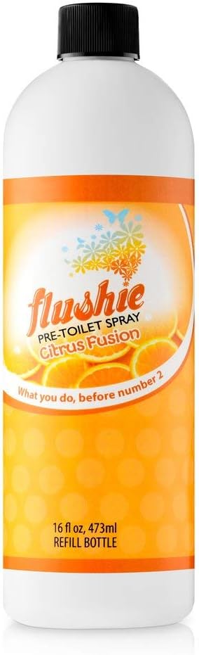 Flushie Pre-Toilet Spray 16 oz Citrus Fusion Scent Bathroom Spray 16-Ounce Pump by FlushiePre-ToiletSpray