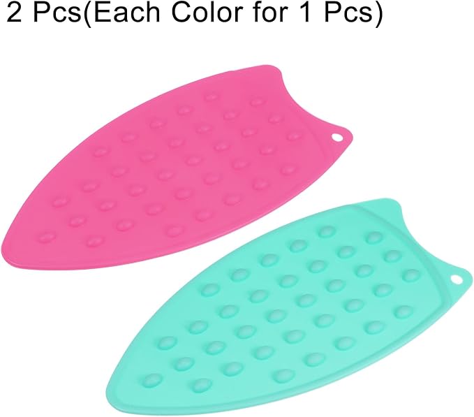HARFINGTON 2pcs Silicone Iron Rest Pad, Fuchsia/Turquoise - Image 3