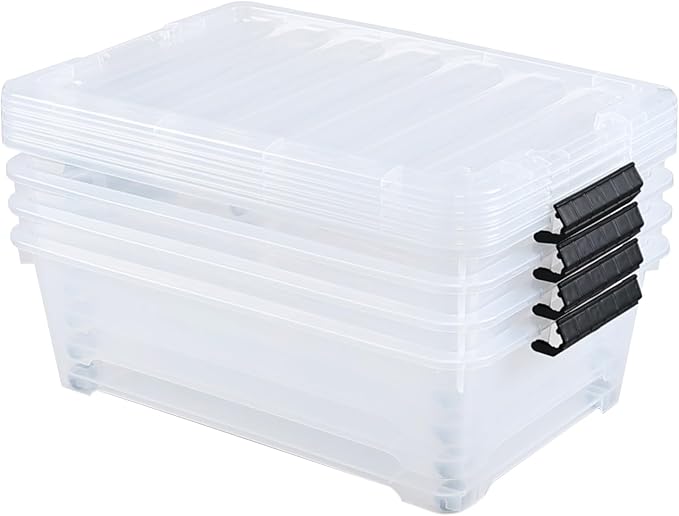 20 Quart Stackable Plastic Under Bed Bins - Image 7