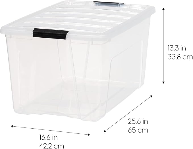 IRIS USA 72 Qt Stackable Plastic Storage Bins
