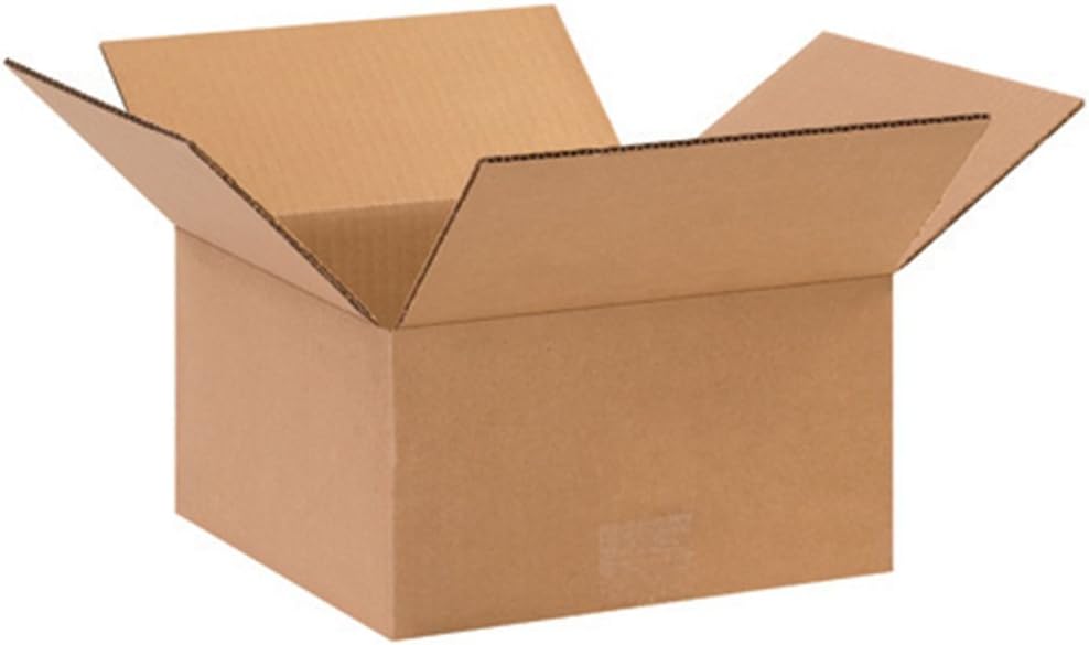 BOX USA Shipping Boxes Flat 10"L x 10"W x 5"H 25-Pack - Corrug...