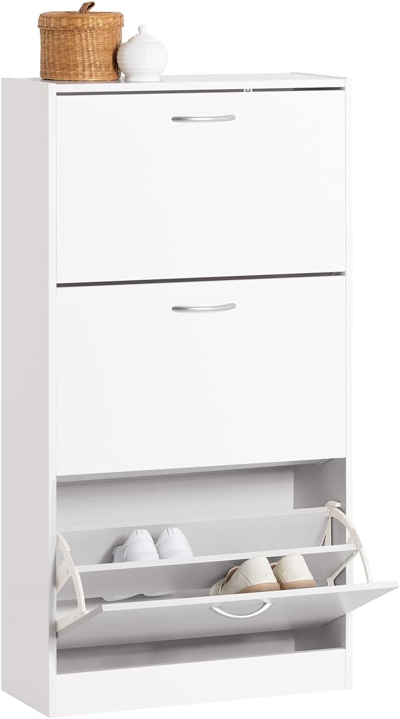 Haotian White Shoe Cabinet Entryway