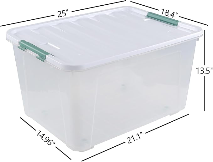 80 L Large Clear View Plastic Storage Bin - Image 2