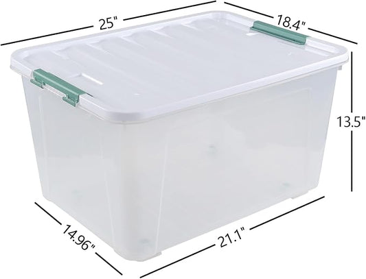 80 L Large Clear View Plastic Storage Bin - Image 2