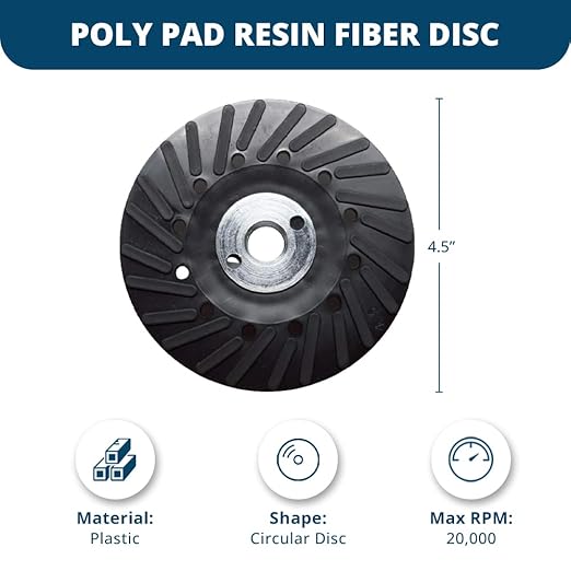 Benchmark Abrasives 4 1/2 Inch Sanding Disc Backing Pads, Resin Fiber Disc - Image 5