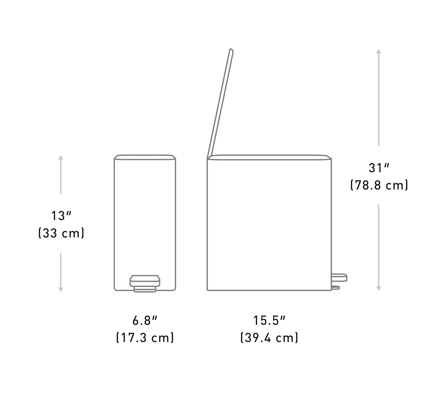 simplehuman Slim Step Can, 9L / 2.4 Gallon Primary Bathroom Trash Can, Liner Pocket®, Sleek Internal Hinge, 150,000-Step All-Steel Pedal, Lid Shox® Silent Close, White Steel