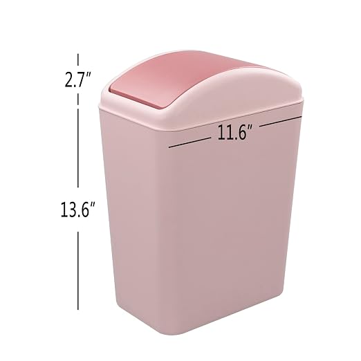 4.5 Gallon Pink Plastic Waste Can, Kitchen Garbage Can - Image 2