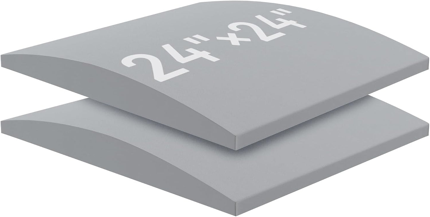 Upgraded Size Sofa Cushion Support, Couch Cushion Support for Sagging Couch Seat, Couch Replacement Insert, 24"x24"x2.4", High Density Foam Furniture Seat Sagging Repair, Trapezoid 40D, Grey Set of 2
