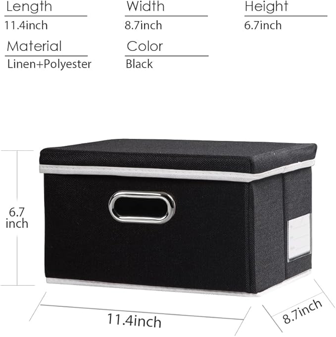 PRANDOM Storage Boxes with Lids Fabric Collapsible Storage Bins Organizer - Image 3