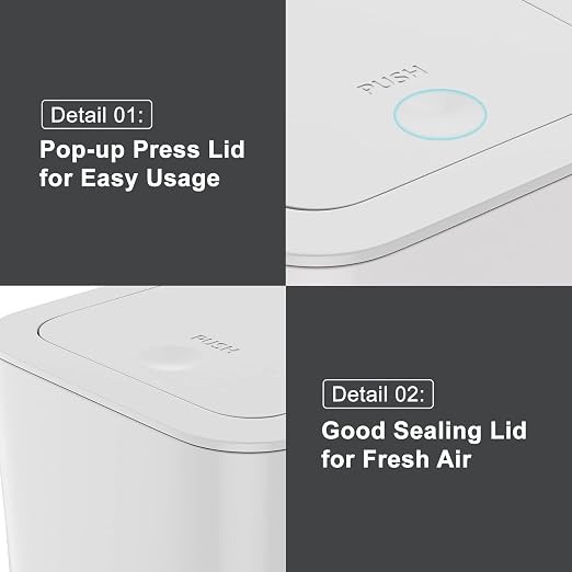 N. NETDOT 3 Pack 2.6 Gallon / 10L Bathroom Trash Can - Image 6