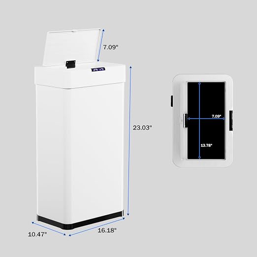 TLSUNNY 13.2 Gallon Motion Sensor Trash Can, Touchless Automatic Garbage Can - Image 2