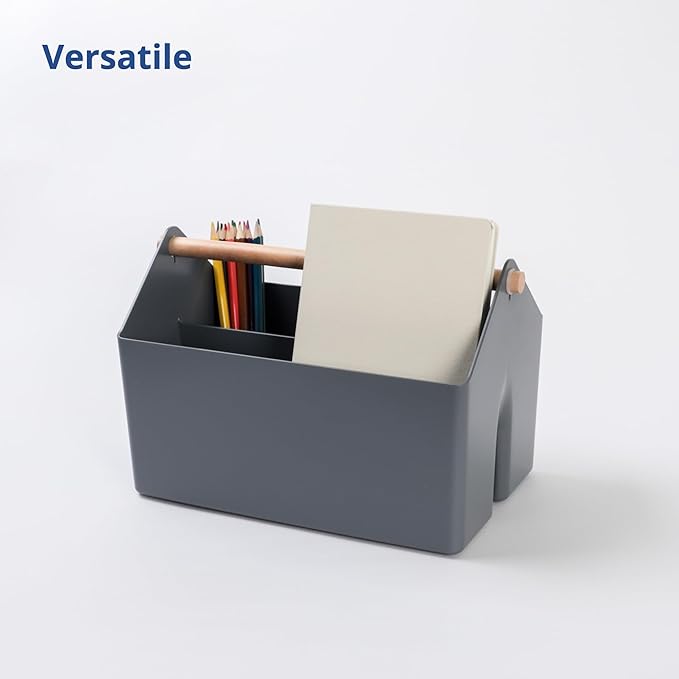 BLUE GINKGO Medium Storage Basket – Plastic Caddy - Image 3