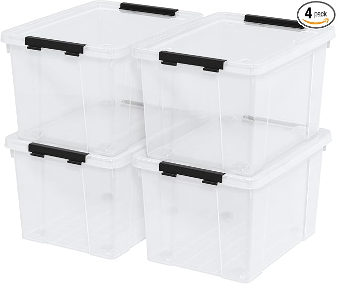 4-Pack Plastic Storage Bins by Afromy