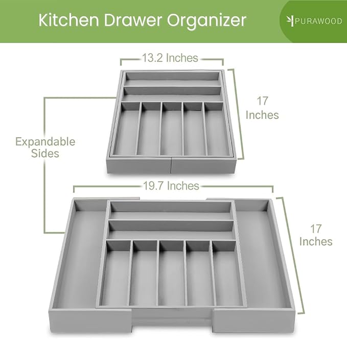 Purawood Bamboo Drawer Organizer - Image 2