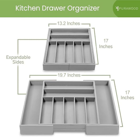 Purawood Bamboo Drawer Organizer - Image 2