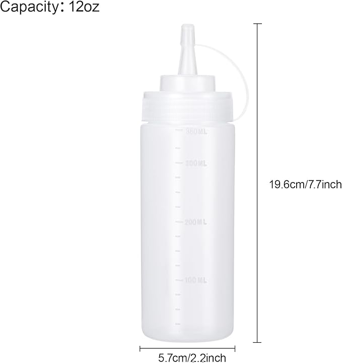Condiment Squeeze Bottles Ketchup Dispenser, 4 Pack 12oz Squeeze Bottles - Image 2