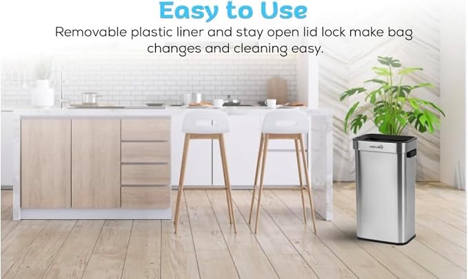 Simpli-Magic 18.5 Gallon Open Top Trash Can – Rectangular Commercial Trash Can - Image 5