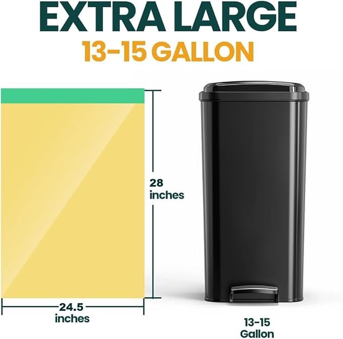 13 Gallon Trash Bags with Drawstrings, 80 Bags Made from 50% Recycled Plastic - Image 3