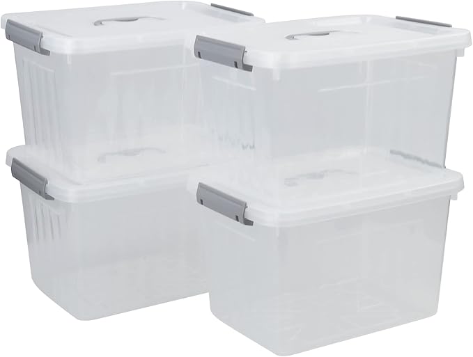4-Pack Clear Plastic Storage Latch Box - Image 7
