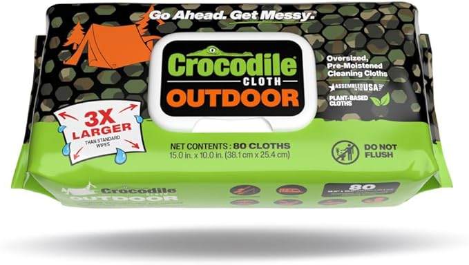 Crocodile Cloth Outdoor Cleaning Wipes – 8 Packs/640 Total Count Plant-Based - Image 2