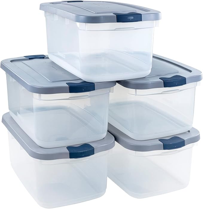 Rubbermaid Roughneck Clear 50 Qt/12 Gal Storage Containers, Visible Base by Rubbermaid